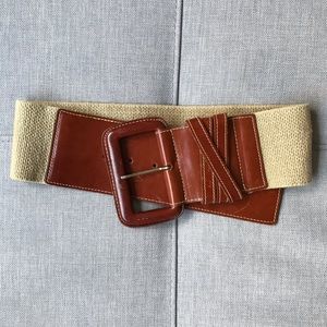 Ann Taylor elastic & Leather Wide Belt
